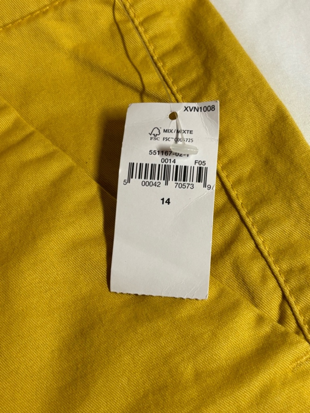 NWT Old Navy Mustard Yellow Everyday Short Flat Front Women’s Shorts, size 14 - Picture 4 of 4